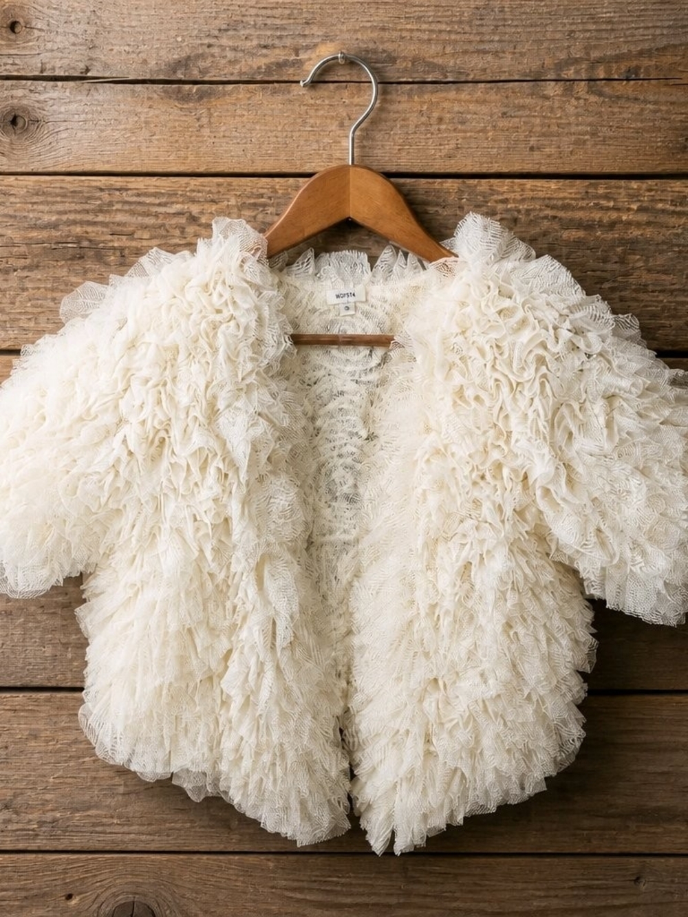 Moyna Cream Ruffle Tulle Jacket